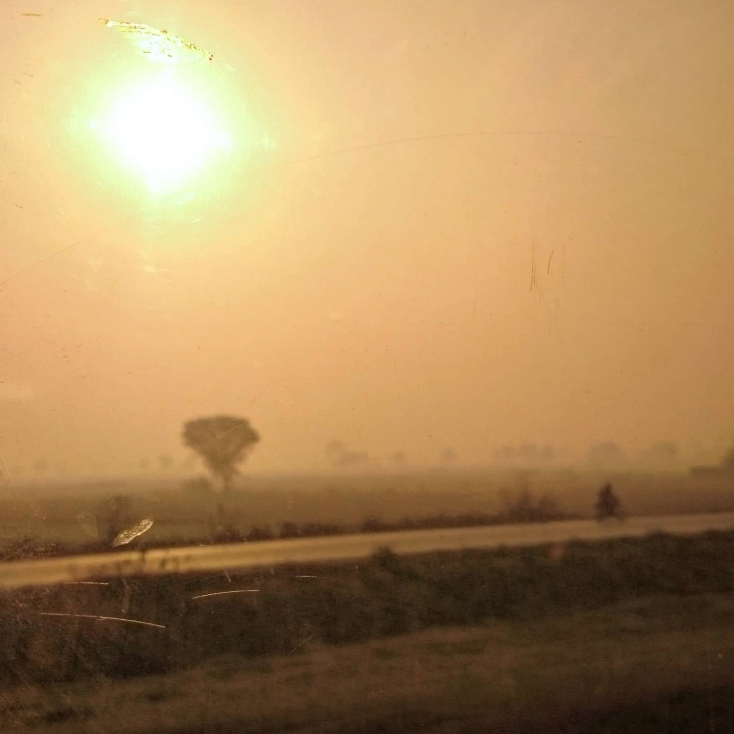 Sunset from train in Punjab Pakistan