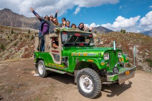 Foreign female tourists on jeep in Astore Gilgit Baltistan 1