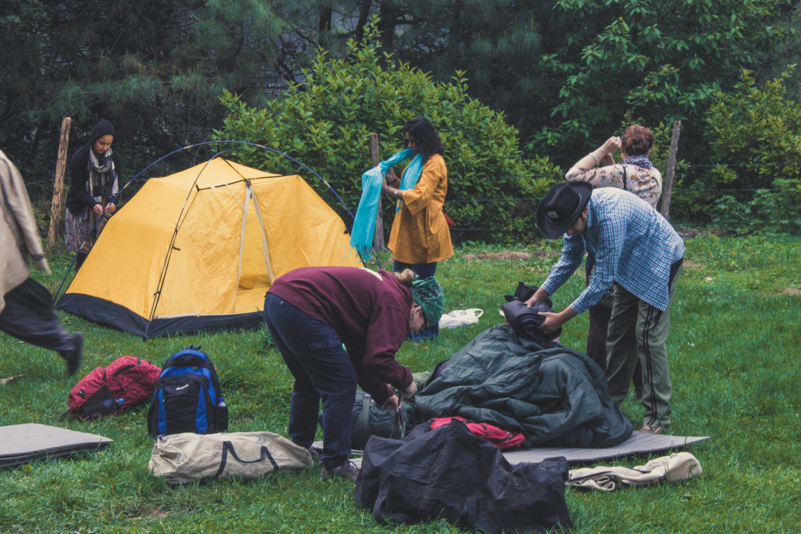 Travelers camping in Dagri bungalow Pakistan