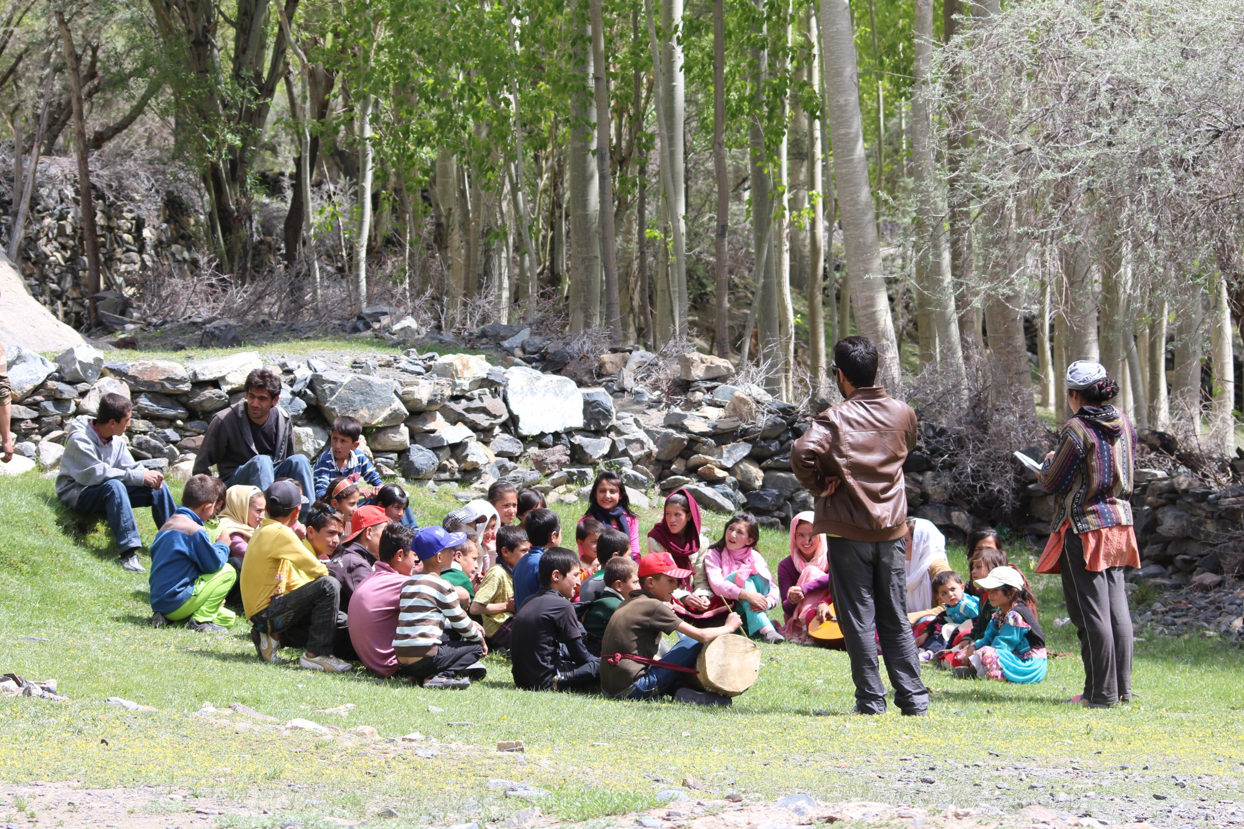 local kids and volunteers in Hunza