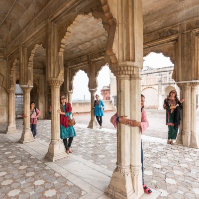 Female tourists at Lahore fort