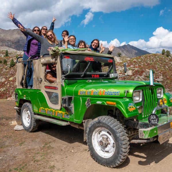 Foreign female tourists on jeep in Astore - Gilgit Baltistan (1)